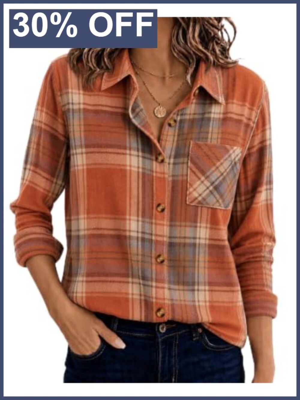 Zeagoo Womens Button Down Plaid Flannel Shirt Long Sleeve Blouse Fall Top